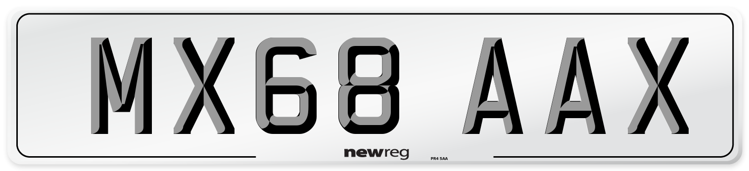 MX68 AAX Number Plate from New Reg